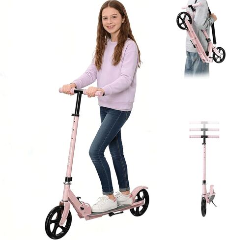 سكوتر للأطفال بعمر 6 سنوات فما فوق، سكوترات قابلة للطي للأطفال من سن 8 إلى 12 عامًا، والمراهقين، والبالغين يصل وزنهم إلى 250 رطل، 3 ارتفاعات قابلة للتعديل، فرامل خلفية، سطح عريض مضاد للانزلاق، سكوتر خفيف الوزن للأولاد والبنات in Kuwait