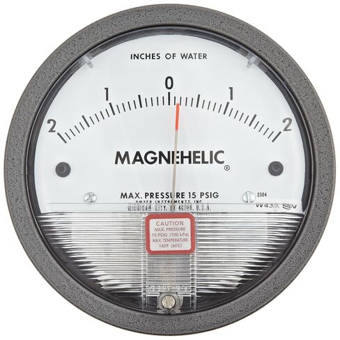 مقياس الضغط التفاضلي Dwyer® Magnehelic®، 2304، نطاق المركز الصفري: 2-0-2 بوصة مرحاض in Saudi Arabia