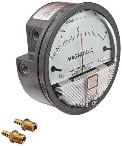 مقياس الضغط التفاضلي Dwyer® Magnehelic®، 2304، نطاق المركز الصفري: 2-0-2 بوصة مرحاض in Saudi Arabia