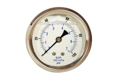 Zenport Pressure Gauge BLPG100 0-100 PSI Back Mount Liquid Glycerin Pressure Gauge in Saudi Arabia