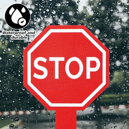 2Pcs Stop and Go Sign with Handle,Mini Double Sided Handheld Sign Guard Stop and Go Signs for Guiding Teaching Traffic Safety in Saudi Arabia