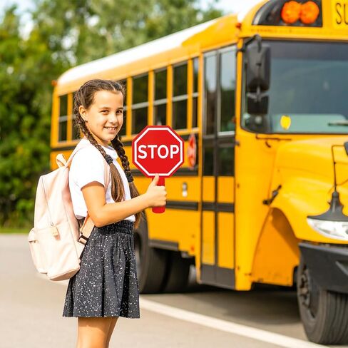 2Pcs Stop and Go Sign with Handle,Mini Double Sided Handheld Sign Guard Stop and Go Signs for Guiding Teaching Traffic Safety in Saudi Arabia