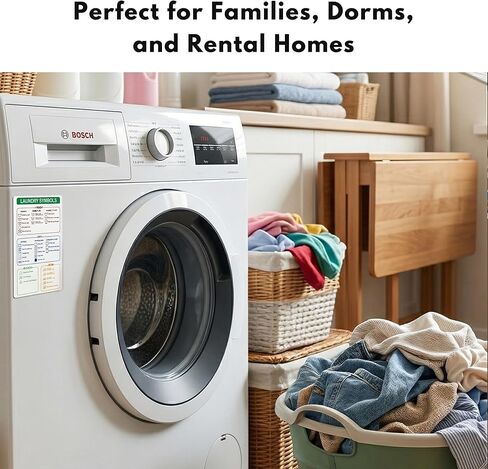 Laundry Symbols Chart Magnet (5x7.6 Inches) – Laundry Care Symbols Chart for Washing Machine & Dryer – Magnetic Laundry Room Must Haves – Stylish Laundry Room Accessories for Easy Clothing Care in Kuwait