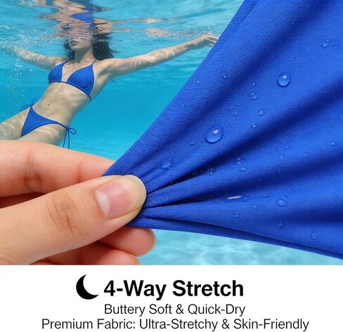 Blue Tie Side Bikini Set Women Two Piece Swimwear Halter Triangle Padded Bathing Suit Summer Pool Outfit Size X Large (Pack of 1) in Saudi Arabia