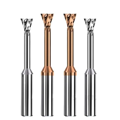 Dovetail Shape Mill Cutter Slot Long Cutting Length Tool Carbide Diameter 4 Flute 1mm-20mm 1Pcs(1.5xD4x100L) in Kuwait