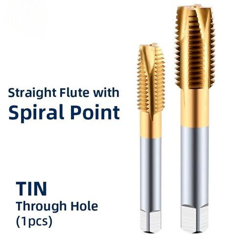 Inch Threading Tap HSS CO Spiral Straight Flute Fluteless UNC UNF TiN Coated Machine Metal CNC Tool 1Pcs(1l2-20) in Saudi Arabia