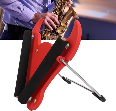 حامل ترومبون من RiToEasysports، حامل ساكسفون ألتو قابل للطي، هيكل قوي من الفولاذ المقاوم للصدأ ABS للاستخدام في الاستوديو in Kuwait