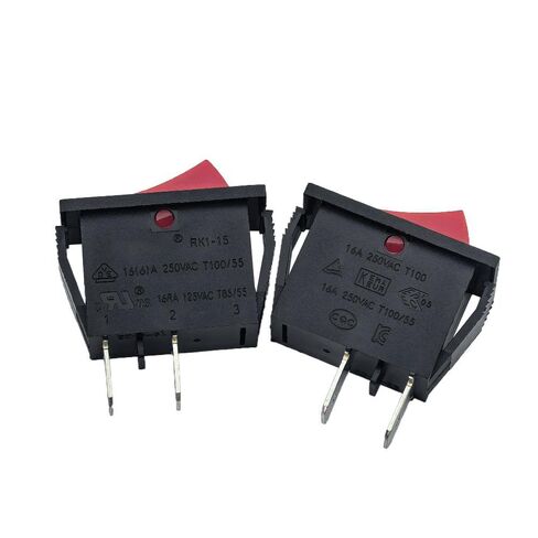 مفتاح متأرجح RK1-15، 2 دبوس، 16 أمبير 125/250 فولت تيار متردد، تصنيف درجة الحرارة T100/55، قطعتان in Kuwait