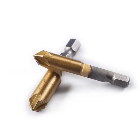 6pcs/Set Flute Chamfer Countersink Round 1/4" Hex Shank HSS 90 Degree Wood Chamfering Cutter 6mm-19mm Countersink Drill Bit in Saudi Arabia
