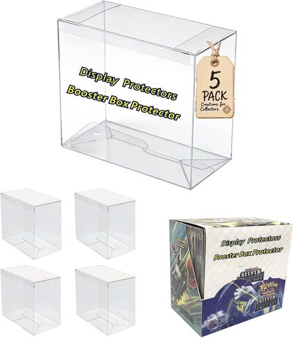 5 Pack Booster Box Case Protector - Booster Box Display Case - 0.5mm Thick Crystal Clear PET Plastic Stackable Display Case for Booster & Collectibles in Saudi Arabia