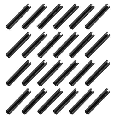 MECCANIXITY 25Pcs Slotted Split Roll Pins 3/10 Inch(8mm) Dia. 2 Inch(50mm) Length 65Mn Steel Spring Tension Expansion Dowels for Secure Fastening, Black in Kuwait