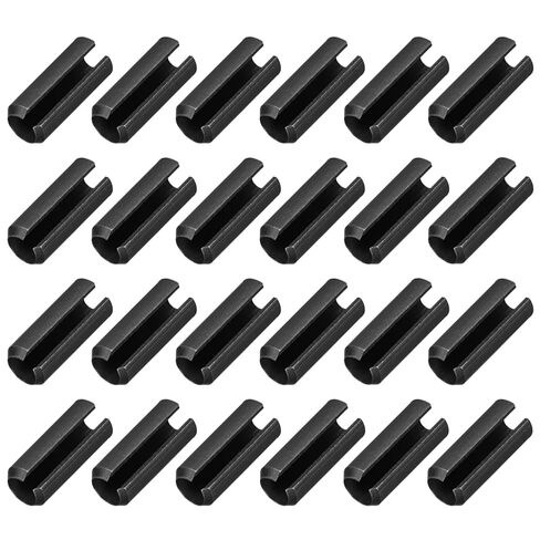 MECCANIXITY 25Pcs Slotted Split Roll Pins 3/10 Inch(8mm) Dia. 2 Inch(50mm) Length 65Mn Steel Spring Tension Expansion Dowels for Secure Fastening, Black in Saudi Arabia