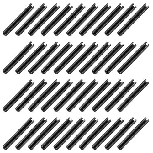 MECCANIXITY 25Pcs Slotted Split Roll Pins 3/10 Inch(8mm) Dia. 2 Inch(50mm) Length 65Mn Steel Spring Tension Expansion Dowels for Secure Fastening, Black in Kuwait