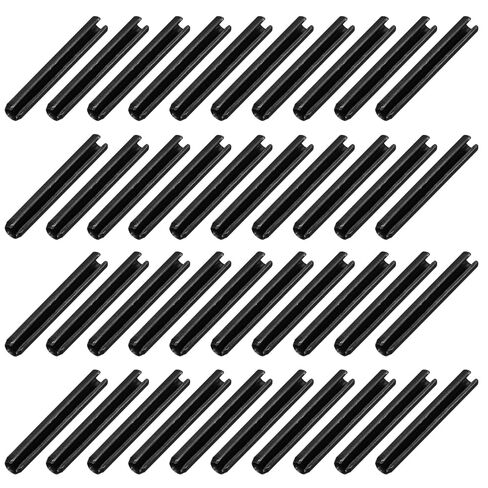MECCANIXITY 25Pcs Slotted Split Roll Pins 3/10 Inch(8mm) Dia. 2 Inch(50mm) Length 65Mn Steel Spring Tension Expansion Dowels for Secure Fastening, Black in Kuwait
