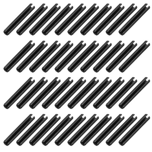 MECCANIXITY 25Pcs Slotted Split Roll Pins 3/10 Inch(8mm) Dia. 2 Inch(50mm) Length 65Mn Steel Spring Tension Expansion Dowels for Secure Fastening, Black in Kuwait