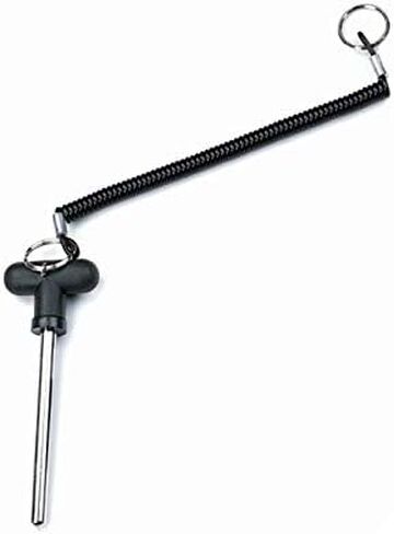 Magnetic Pin, Tensile (3/8" Dia 4-1/4" Locking Space) w/Black T Handle Knob and Jumbo Lanyard/Holder- Universal Weight Stack Replacement SELECTOR Key | Chrome Plated Steel Shaft - by SB. in Saudi Arabia