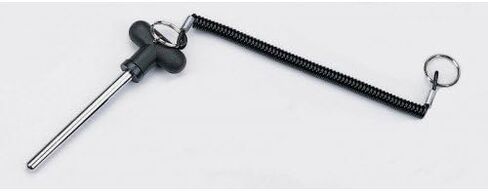 Magnetic Pin, Tensile (3/8" Dia 4-1/4" Locking Space) w/Black T Handle Knob and Jumbo Lanyard/Holder- Universal Weight Stack Replacement SELECTOR Key | Chrome Plated Steel Shaft - by SB. in Saudi Arabia