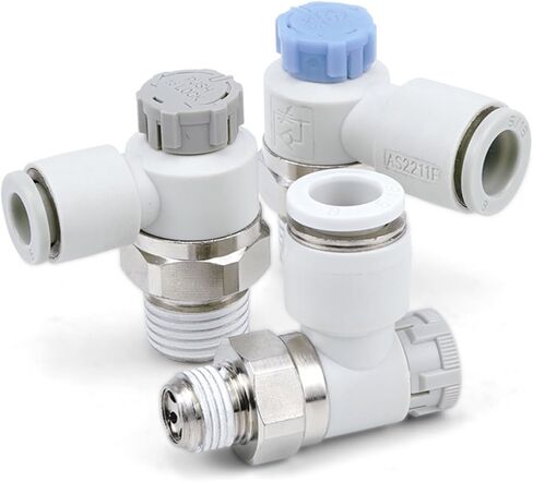 Cylinder Throttle Valve AS1201F-M5-04SA Pneumatic Quick Plugs Connector PTL08-01B Speed Control 2201F-06 1Pcs(AS1211F-M5-04A(进气型)) in Kuwait