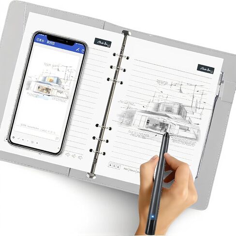 GOWENIC Smart Pen Notebook Set, 5.0 Digital Pen with 360 Writing Angle Real Time OCR Text Recognition, for Android iOS Studying Drawing Note Taking (Black Grey Patchwork) in Saudi Arabia