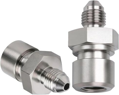 3AN Male to 3/8-24 3/16" Inverted Flare Adapter for Female Brake Line Stainless Steel, Automotive Fluid Systems Fit for Oil Fuel Brake Fluid Methanol Water (1PC) in Kuwait