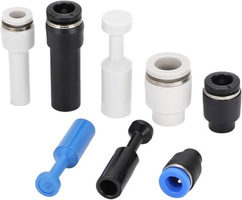 Pneumatic Connector Pipe Plugs Cap Blue Black PP4/6/8/10/12 Gas Plastic PPF Stuffy Head White PGJ 2Pcs(Whitepipeplugpp-12) in Kuwait