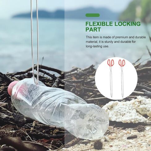 Holibanna 2 قطعة 60 سم أداة التقاط القمامة من الفولاذ المقاوم للصدأ مع قبضة مضادة للانزلاق، مشابك قمامة طويلة لجمع القمامة في الهواء الطلق وفرز النفايات in Kuwait