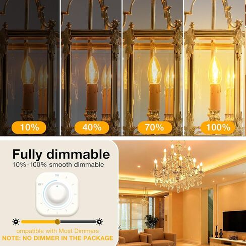 DAYBETTER E12 Candelabra Bulbs 40W Equivalent, Dimmable Chandelier Light Bulbs, 4.5W 500LM Candle Bulbs 2700K Warm White, B11 LED Filament Vintage Light Bulbs for Chandelier Ceiling Fan, 12 Pack in Saudi Arabia