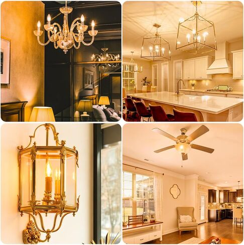 DAYBETTER E12 Candelabra Bulbs 40W Equivalent, Dimmable Chandelier Light Bulbs, 4.5W 500LM Candle Bulbs 2700K Warm White, B11 LED Filament Vintage Light Bulbs for Chandelier Ceiling Fan, 12 Pack in Saudi Arabia