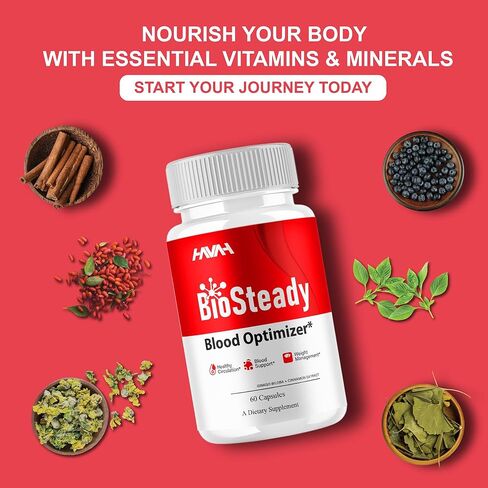 Havah BioSteady Blood Optimizer Advanced Daily Multivitamin Health Support and Natural Wellness Supplement Formula, Bio Steady Premium Health and Wellness Support Formula (1 Pack - 60 Capsules) in Kuwait