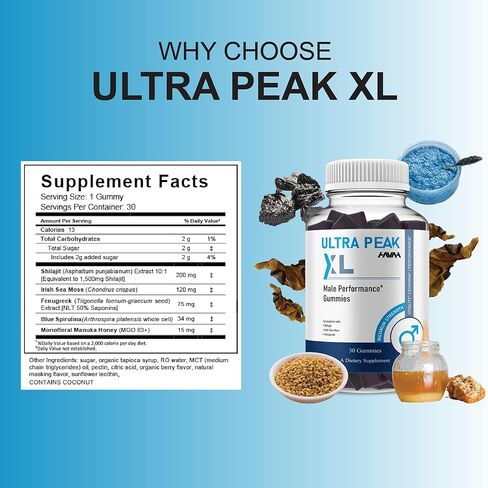 Havah Ultra Peak XL Performance Gummies, UltraPeak XL Advanced Overall Health and Natural Performance Formula Supplement (1 Pack - 30 Gummies) in Kuwait