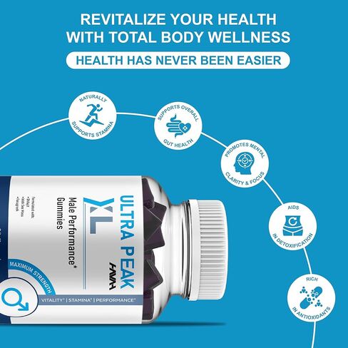 Havah Ultra Peak XL Performance Gummies, UltraPeak XL Advanced Overall Health and Natural Performance Formula Supplement (1 Pack - 30 Gummies) in Kuwait
