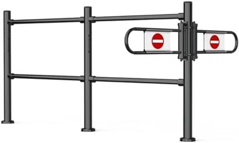 بوابة معدنية صغيرة آمنة لعداد أمين الصندوق - باب متأرجح في اتجاه واحد للدخول إلى المستودعات والمول - أوتوماتيكي ومحمل، أسود، 100 × 100 سم - حل الوصول الآمن in Kuwait