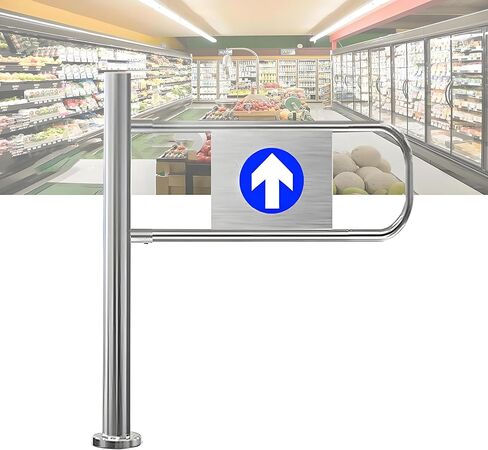 بوابة معدنية متأرجحة للإغلاق التلقائي - حاجز أمان لمدخل السوبر ماركت، تحكم في حركة المرور في اتجاه واحد، ارتداد تلقائي مثالي لمحلات السوبر ماركت، المكتبات، المستودعات 80 × 100 سم - مفصل يسار in Kuwait