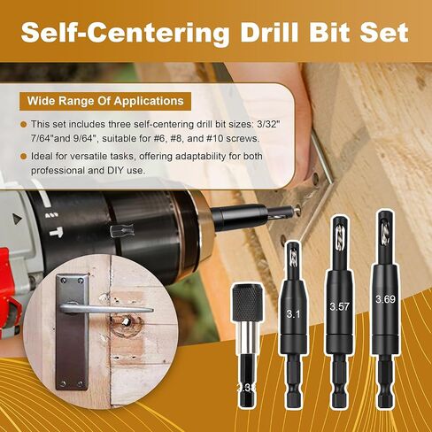 مجموعة رؤوس مثقاب مركزية ذاتية من FIVEPEARS، 3 قطع VIX مع ساق سداسية 1/4 بوصة، 3/32 بوصة، 7/64 بوصة، 1/8 بوصة مجموعة رؤوس مثقاب مركزية للخزانة والباب والمفصلات الدقيقة in Kuwait