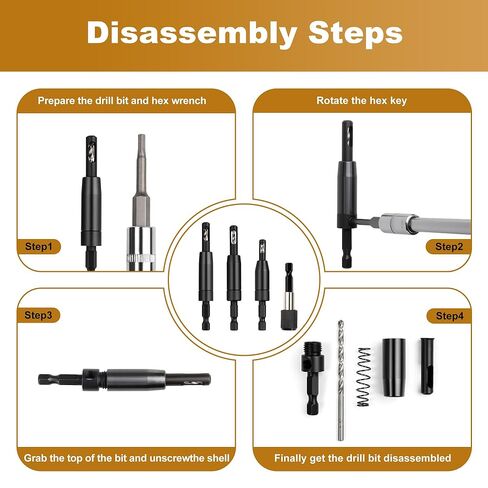 مجموعة رؤوس مثقاب مركزية ذاتية من FIVEPEARS، 3 قطع VIX مع ساق سداسية 1/4 بوصة، 3/32 بوصة، 7/64 بوصة، 1/8 بوصة مجموعة رؤوس مثقاب مركزية للخزانة والباب والمفصلات الدقيقة in Kuwait