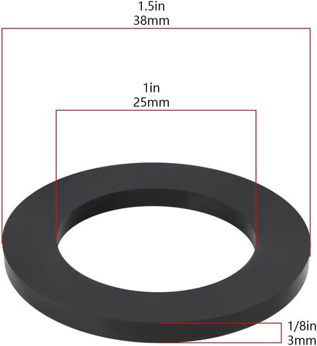 10Pcs Rubber Flat Washer Oil Resistant SBR Rubber Sealing Gasket for Industrial Automotive Home Commercial Use 25mm ID 38mm OD 3mm Thick in Saudi Arabia
