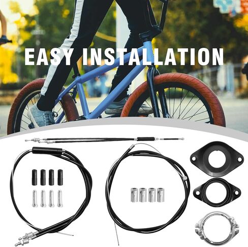 SYOWADA BMX Bike Gyro Front and Rear (Upper + Lower) Brake Cables with Spinner Rotor Full Kit, Includes Brake Wire Line and Housing, for Gyro Systems or 20" Bikes in Saudi Arabia