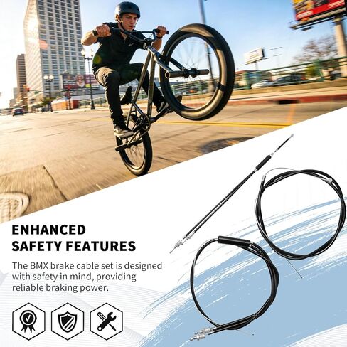 SYOWADA BMX Bike Gyro Front and Rear (Upper + Lower) Brake Cables with Spinner Rotor Full Kit, Includes Brake Wire Line and Housing, for Gyro Systems or 20" Bikes in Saudi Arabia