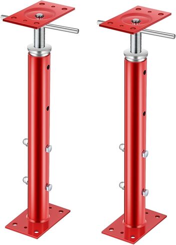 Yaocom 2 Pcs Adjustable Jack Post, 19"-36" Height Range, Basement Floor House Screw Jacks for Lifting Joist Beam Brace for Cellar Ceiling, Center Point Load Capacity 11023 Lbs, Red in Saudi Arabia