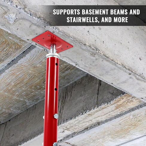 Yaocom 2 Pcs Adjustable Jack Post, 19"-36" Height Range, Basement Floor House Screw Jacks for Lifting Joist Beam Brace for Cellar Ceiling, Center Point Load Capacity 11023 Lbs, Red in Saudi Arabia