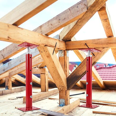 Yaocom 2 Pcs Adjustable Jack Post, 19"-36" Height Range, Basement Floor House Screw Jacks for Lifting Joist Beam Brace for Cellar Ceiling, Center Point Load Capacity 11023 Lbs, Red in Saudi Arabia