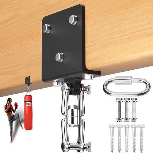 شماعة حقيبة اللكم، حامل حقيبة ثقيلة بوزن 900 رطل على الحائط وشماعة سقف مع دوران 360 درجة، حامل ملاكمة فولاذي سميك لفنون القتال المختلطة، Muay Thai وصالة الألعاب الرياضية المنزلية (خيارات تركيب متعددة) in Kuwait