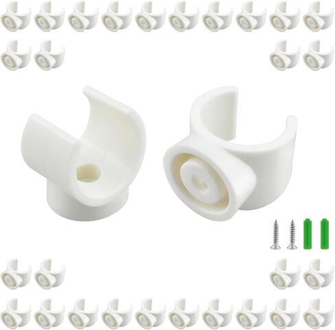 SDTC Tech 30 حزمة 1 بوصة PEX أنبوب مشبك مشبك، 25 مم U هوك PEX أنابيب المشابك الشماعات PVC أنابيب المياه دعم حامل قوس المقبس، شماعات مقاطع بلاستيكية بيضاء (السحابات متضمنة) in Kuwait