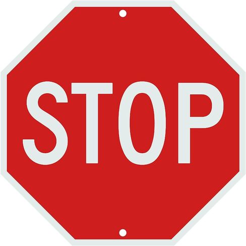 Stop Sign - 12x12 Inches Heavy Gauge Aluminum Stop Sign - Rust Free Aluminum, Waterproof, Weather and Fade Resistant - 2 Pre-Drilled Holes (Red, Pack of 1) in Saudi Arabia