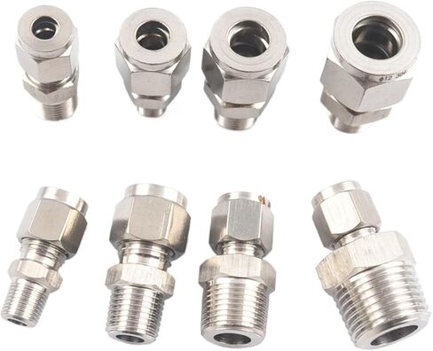 1 قطعة 1/8 ''1/4'' 3/8 ''1/2'' إلى 4-12 مللي متر تركيب محول تحويل مستقيم من الفولاذ (أنبوب 10 مللي متر ، 1/8 بوصة) in Kuwait