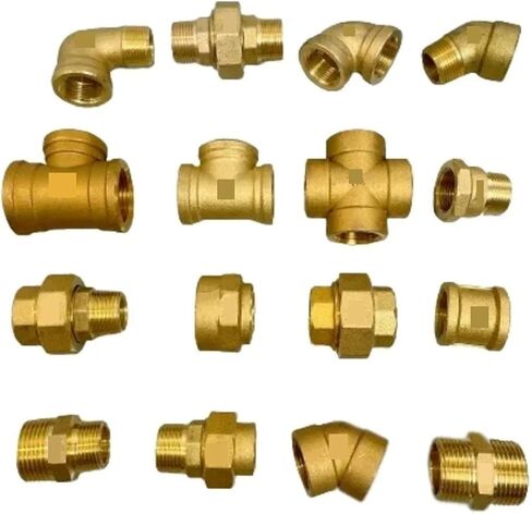 1/2" BSP Male Female 45 90 Degree Elbow Union Tee Straght Brass Pipe Fitting Connector(1l2 F-M straight) in Kuwait