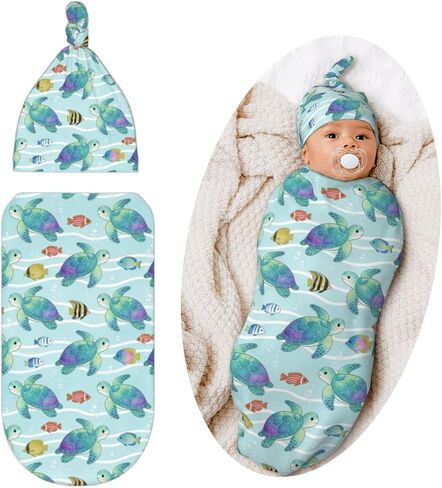 Swaddling Blanket for Baby, Sleeping Sacks, Unisex Baby Stuff with Hat, Strawberry in Saudi Arabia