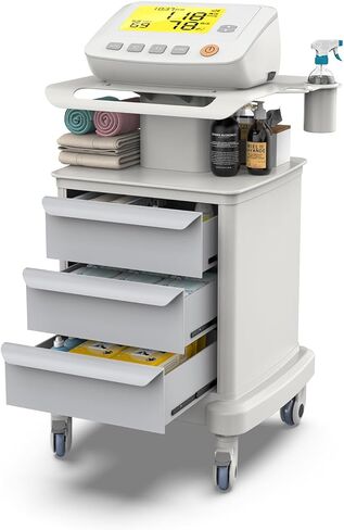 عربة طبية بعجلات، عربة متنقلة بالموجات فوق الصوتية مع درجين كبيرين للتصوير بالموجات فوق الصوتية وماسح ضوئي للمركبة عربة أدوات دوارة للمستشفى والمكتب وغرفة النوم والعيادة الطبية وصالونات التجميل in Kuwait