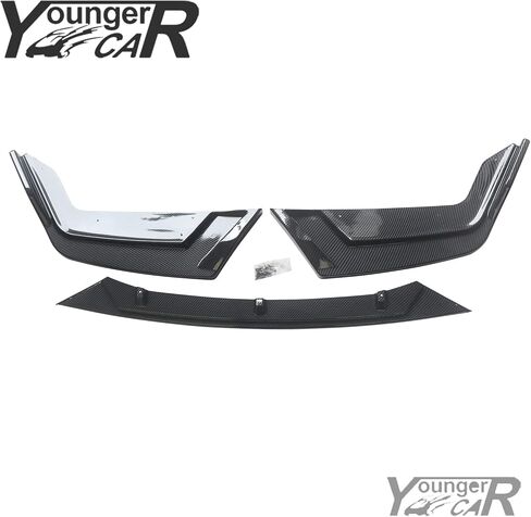 YOUNGERCAR Front Bumper Lip Fit for 2017-2021 Honda Civic Si FK7 Hatchback ABS Painted Gloss Black Front Spoiler Lip Splitter Bumper 3 Pieces in Saudi Arabia