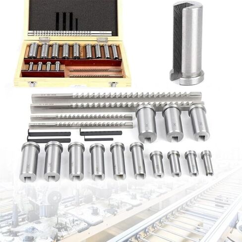 22pcs HSS Metric Keyway Broach Set - Precision Cutting Tools for CNC Machines, Easy to Use for Professionals & Beginners, Ideal for Keyway Machining & Metalworking in Saudi Arabia